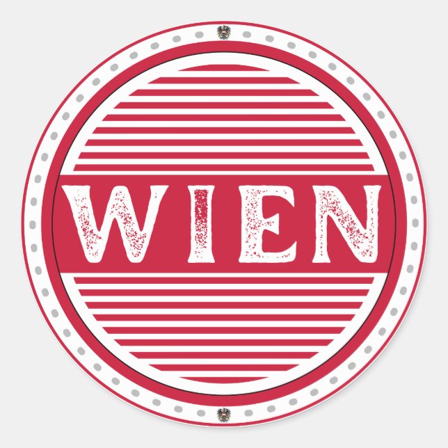 Vienna City Pride Emblem – Austrian Identity Runder Aufkleber (Vorderseite)