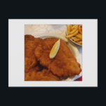 Vienna Schnitzel Postcard Feiertagspostkarte<br><div class="desc">Der Moment,  in dem mein Wiener Schnitzel-Designmuster inspiriert wurde.</div>