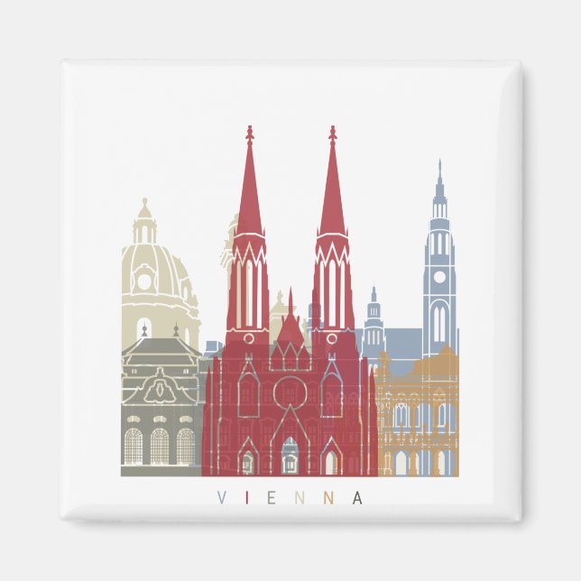 Vienna skyline poster magnet (Vorne)