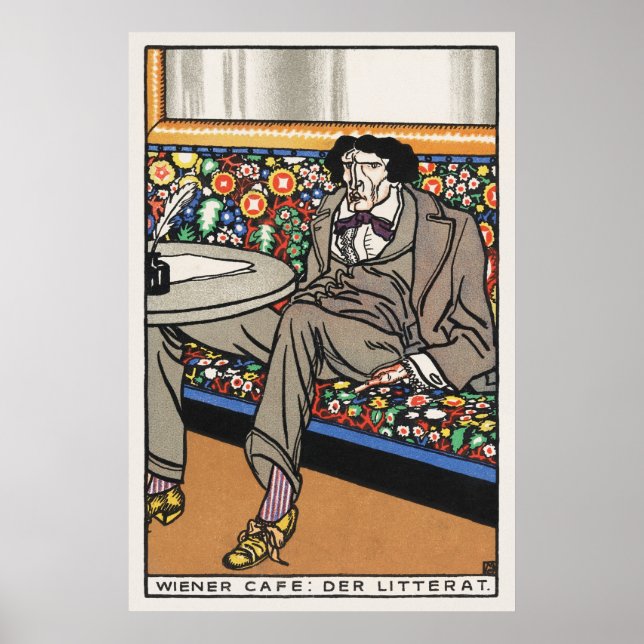 Viennese Café: The Man of Letters by Moriz Jung Poster (Vorne)