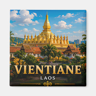Vientiane Laos Mekong Fluss Escape 🌊 Magnet