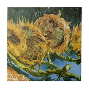 Vier abgeschnittene Sonnenblumen, Vincent van Gogh Fliese