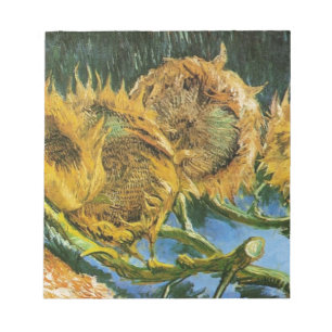 Vier abgeschnittene Sonnenblumen, Vincent van Gogh Notizblock