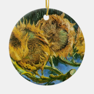 Vier abgeschnittene Sonnenblumen von Vincent van G Keramikornament