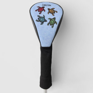 Vier Abstrakte Schildkröten Unterschiedliche farbi Golf Headcover