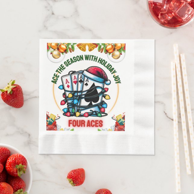 Vier Aces 4 Aces Poker Casino Lucky Player Serviette (Beispiel)