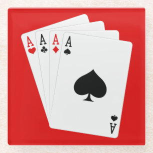 Vier-Aces-Glass-Untersetzer Glasuntersetzer