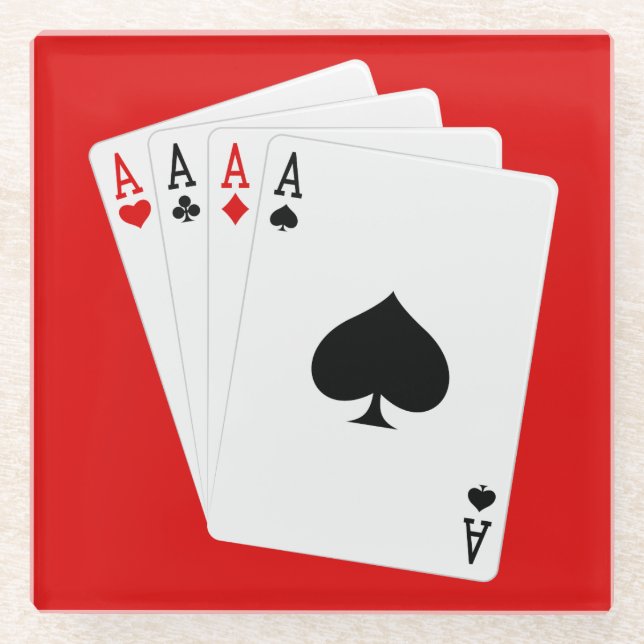 Vier-Aces-Glass-Untersetzer Glasuntersetzer (Vorderseite)