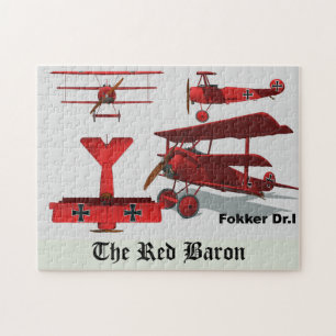 Vier Ansichten des Fokker "roter Baron " Puzzle