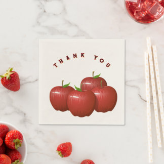 Vier Apfel-Dankeschön-Cocktail-Tücher Tisch-Touch Serviette