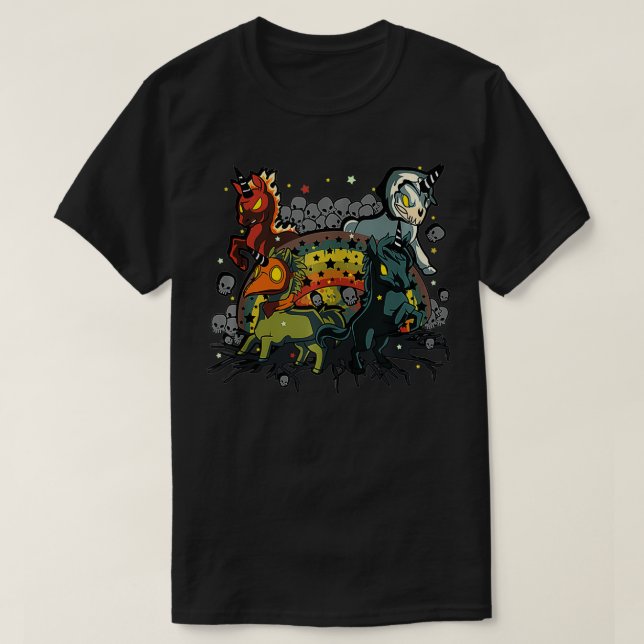 Vier Apokalypsen des Horsemans Inspiriert Unicorn  T-Shirt (Design vorne)