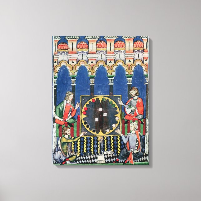 Vier arabische Backgammon-Spieler Leinwanddruck (Vorderseite)