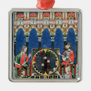 Vier arabische Backgammon-Spieler Silbernes Ornament