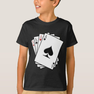Vier As-Spielkarte-Entwurf T-Shirt