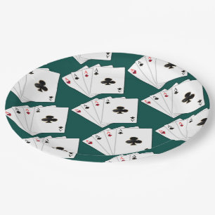 Vier As-Spielkarte-PapierTeller Pappteller