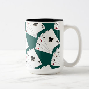 Vier As-Spielkarte-Tasse Zweifarbige Tasse