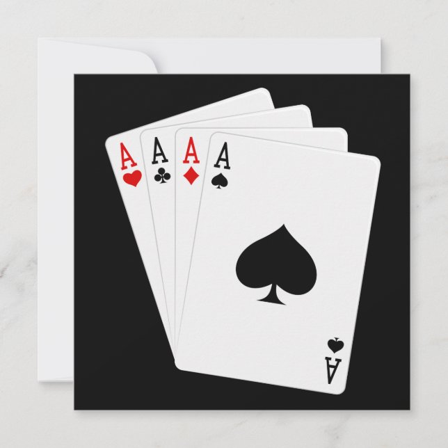 Vier Asse Grußkarte Karte (Vorderseite)