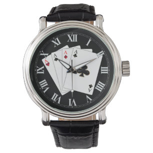 Vier Asse Kartenspiele Armbanduhr