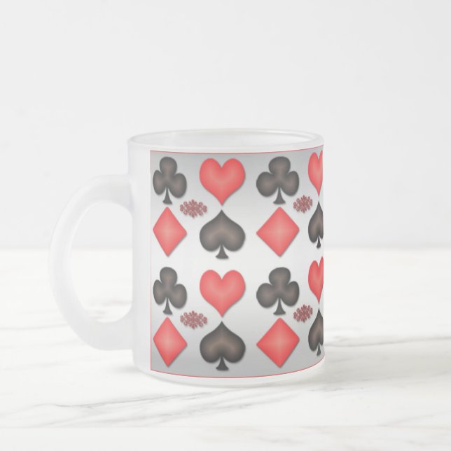 Vier Asse Kartenspielen Tasse Silver Hintergrund (Links)