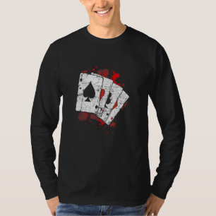 Vier Asse Poker Spielkarten Casino Texas Holdem T-Shirt