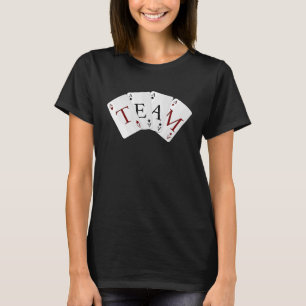 Vier Asse Spielkarten Team Gamers Bridge Player T-Shirt