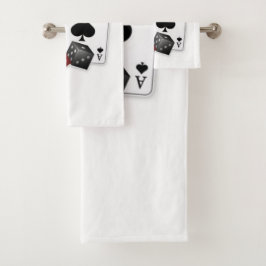 Vier Asse und Würfel Badhandtuch Set