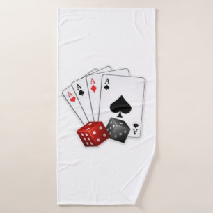 Vier Asse und Würfel Badhandtuch Set