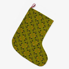Vier Aufrufe von Vögeln Retro Mitte des Jahrhunder Großer Weihnachtsstrumpf