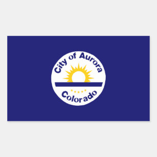 VIER Aurora, Colorado Rechteckiger Aufkleber