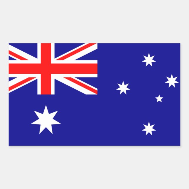 VIER australische Flagge Rechteckiger Aufkleber (Vorderseite)