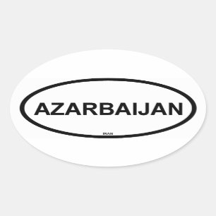 VIER "Azarbaijan" Ovaler Aufkleber