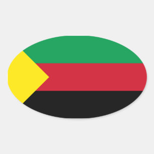 VIER Azawad-Flagge Ovaler Aufkleber