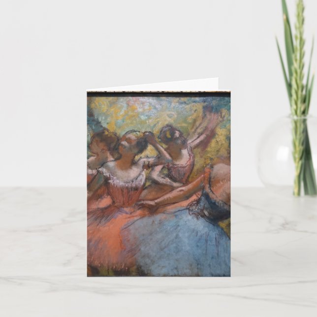 Vier Balletttänzer auf Bühne von Degas Karte (Vorderseite)