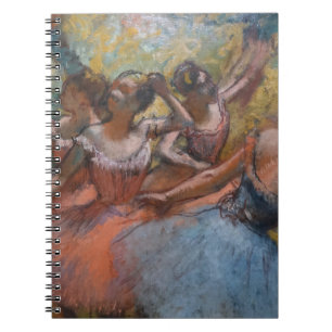 Vier Balletttänzerinnen auf der Bühne von Degas Notizblock