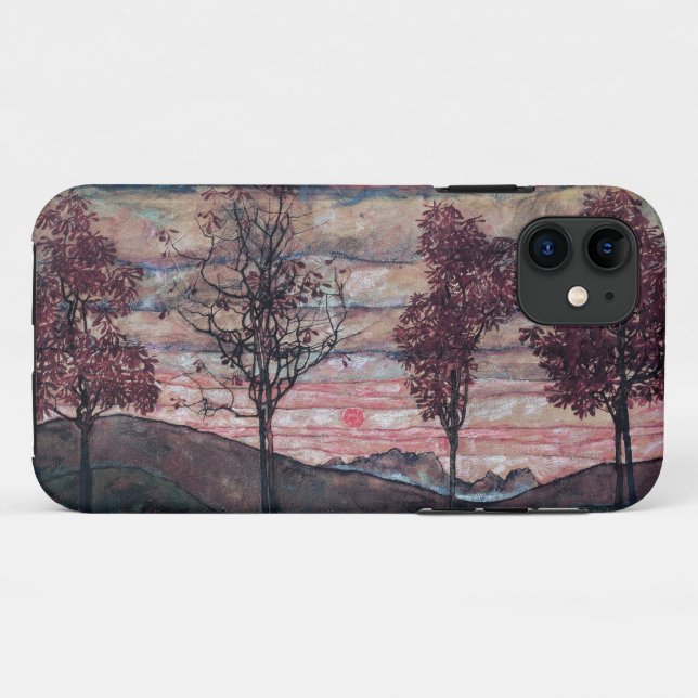 Vier Bäume, die von Egon Schiele gemalt wurden Case-Mate iPhone Hülle (Rückseite (Horizontal))