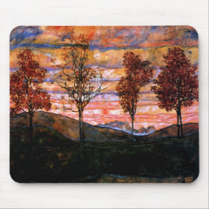 Vier Bäume durch Egon Schiele Mousepad
