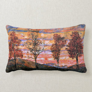 Vier Bäume, Kunst von Egon Schiele Lendenkissen