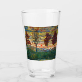 Vier Bäume (Landschaftskunst) (von Egon Schiele) Glas