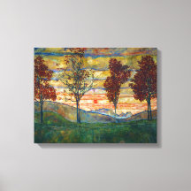 Vier Bäume (Landschaftskunst) (von Egon Schiele)