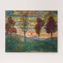 Vier Bäume (Landschaftskunst) (von Egon Schiele)