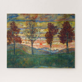 Vier Bäume (Landschaftskunst) (von Egon Schiele) Puzzle