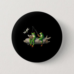 Vier Beine Frosch Auf Einem Baumstamm Frosch Fisch Button