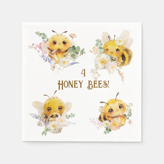Vier Bienen Napkins Serviette (Vorderseite)