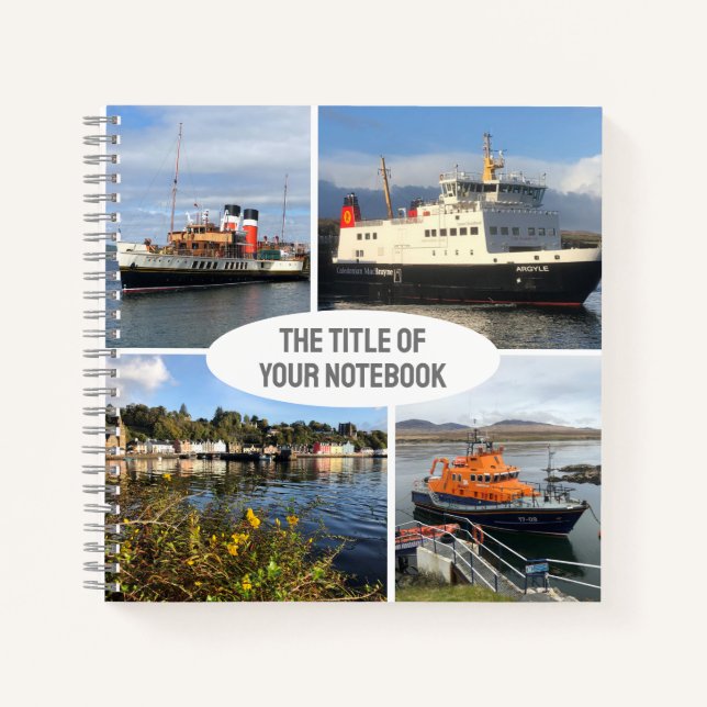 Vier Bilder von Scottish Boats & Scenery Notizbuch (Vorderseite)