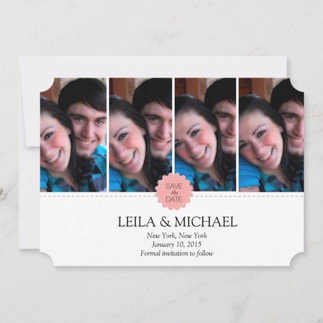 vier Bilderrahmen Save The Date (Vorderseite)