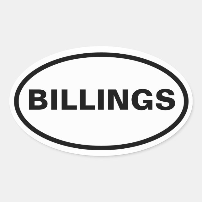 VIER Billings, Montana Ovaler Aufkleber (Vorderseite)