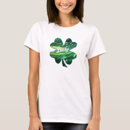 Vier-Blatt-Klee-Glück-Wasserfarbe-Kleeblatt-Grafik T-Shirt