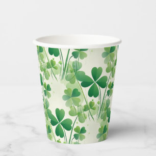 Vier-Blatt-Klee-Glücksklee St. Patrick's Day Pappbecher