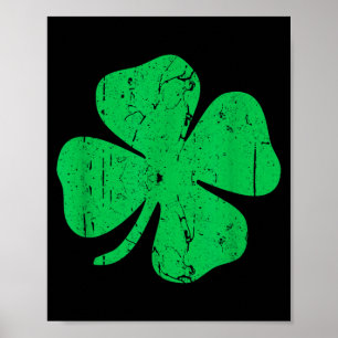 Vier-Blatt-Klee-Shirt Männer Frauen Kinder St. Pat Poster