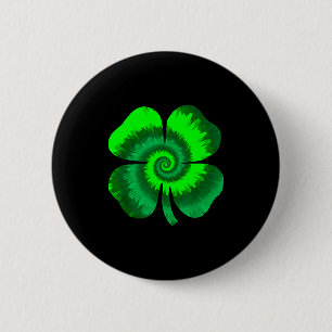 Vier-Blatt-Klee-Tie-Dye-St.-Patricks-Tag-Glücksshi Button